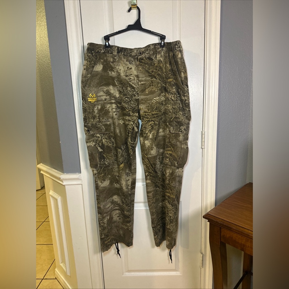 Realtree Max-1 XT Men's Hunting Cargo‎ Camo Pants Draw Cord Legs Size XL 40-42